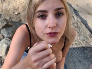Hiking in Yosemite ends with a public blowjob by cute teen - Eva Elfie 15/16
