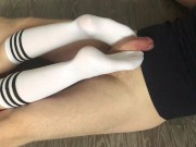 sockjob & footjob with teen knee socks after walk 4/16