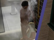 Blowjob in the shower! Made a stepsister | porno game, 3d, sims sex 14/16