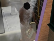 Blowjob in the shower! Made a stepsister | porno game, 3d, sims sex 16/16