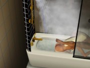 Blowjob in the shower! Made a stepsister | porno game, 3d, sims sex 3/16