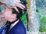 Chained and facefucked against a tree, BALLS DEEP THROAT PIE #2 15/16