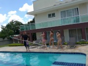 Three Best Friends Share One Big Dick - Brazilian Lesbian Teens - Orgy 5/16