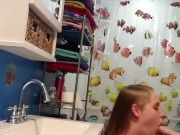 Daddy fucks me in the bathroom and cums in my pussy 6/16