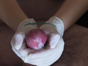 Latex gloves handjob Hand_Star 16/16