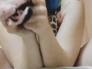 MILF cumming fast from stuffing panties