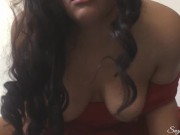 Masturbating in my pretty red dress horny BBW  16/16