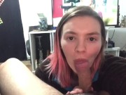 Surprise! Huge cum load! POV blowjob 1/16