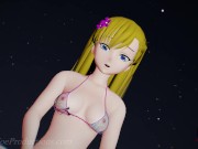 MMD R18 4k Blonde Misaka Aylin with a pink bikini - Dub Zap - 1037 4/16