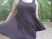 Full uncut, goth touches herself in cemetery, outdoors, public masturbation 16/16