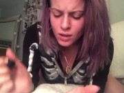 Mistress disgusted by foot slave 10/16