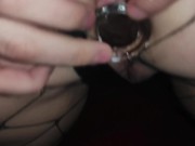 Cums with a toy in the ass so that milk from boobs 2/16