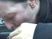 highschool girl gets her throat fucked for first time in the car 14/16