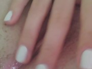my pussy gets extremely  wet and juicy after I play with my clit. 11/16