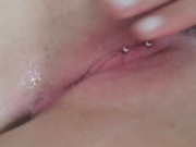 my pussy gets extremely  wet and juicy after I play with my clit. 4/16