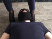office girl in high black heels and nylon domination & facesitting feet 3/16