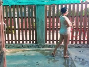 Summer rainy day. Wet underwear. Rain. Umbrella. 1/16