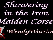 Showering in my Iron Maiden Corset (full video) 1/16