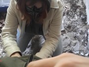 Risky public sex in the abandoned building near the road. 3/16