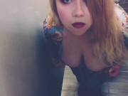 Hot Blonde Pawg public fucking My Dildo In The Men’s Room 2/16