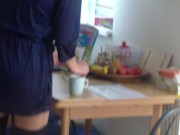 Young russian mistress humiliates and fucks a submissive man - part 1 3/16