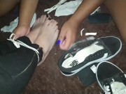 Cutting slave shoes and socks 12/16