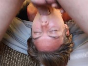 submisive slut sucks balls after deepthroat facefuck 4/16