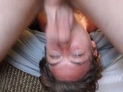 submisive slut sucks balls after deepthroat facefuck 5/16