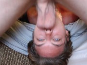 submisive slut sucks balls after deepthroat facefuck 6/16