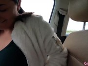 Horny Babe Sucking Dick Stranger in the Taxi - Cum in Mouth 2/16