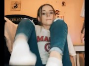 watch me show off my after work stinky feet 1/16