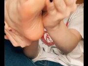 watch me show off my after work stinky feet 12/16