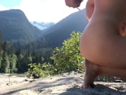 Gorgeous Young babe Public beach nude yoga 1/16