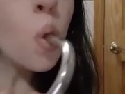 You walk in on your brunette and make her use her anal hook 16/16