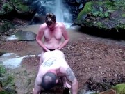 Pegging him outdoors under a waterfall then I get double penetration! 2/16