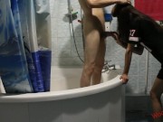 Домашнее порно. Сводный брат застукал подглядывающую сестру 3/16