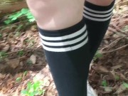 I Soak My Panties, Socks and Shoes on Walk in Forest 9/16