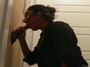 Wife uses homemade gloryhole 14/16