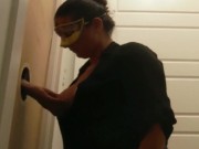 Wife uses homemade gloryhole 6/16