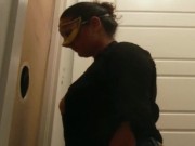 Wife uses homemade gloryhole 7/16