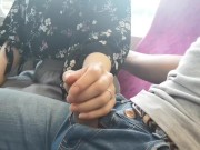 彼氏持ちJD　電車内でプチ露出＆フェラ　College teen public training and blowjob in train 9/16