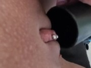 Milf vacuums big pierced clit 16/16