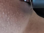 Milf vacuums big pierced clit 8/16