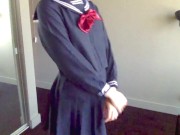 【無修正】パイパン女子が下校後に夢中でクリトリス責め 1/16