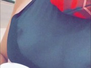 Out For Coffee and Shopping With a See Through Top 10/16
