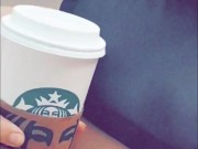 Out For Coffee and Shopping With a See Through Top 7/16