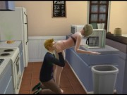 Girl offended and waiting in line for sex with a guy | Porno Game 3d 2/16