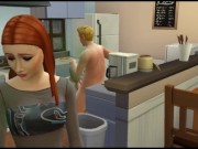 Girl offended and waiting in line for sex with a guy | Porno Game 3d 9/16