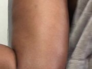 Horny college fucks big black dildo and almost gets caught 3/16