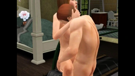 Fucked mistress while wife sees a dream in bed | video game sex